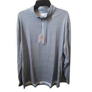 White and Black Casual Button Down Shirt with Polka Dot Pattern